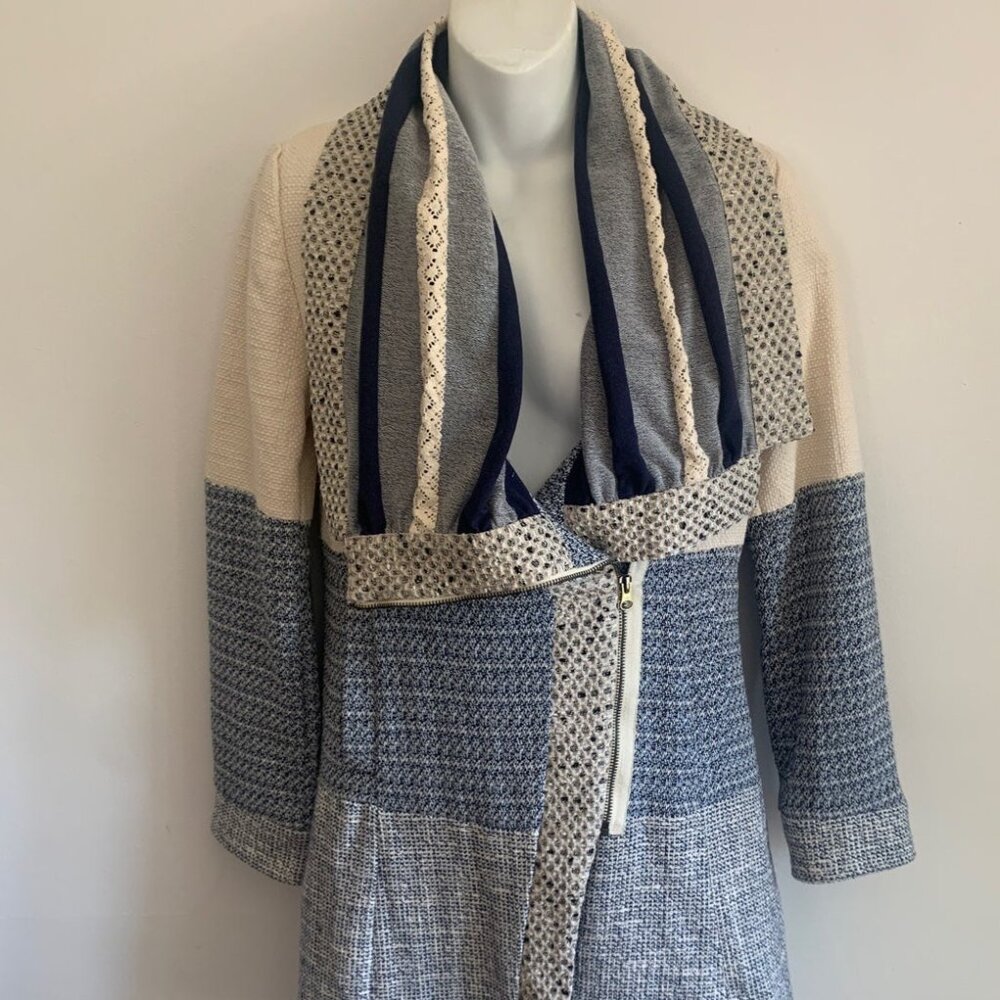 Desigual Blue/Cream Tweed Jacket